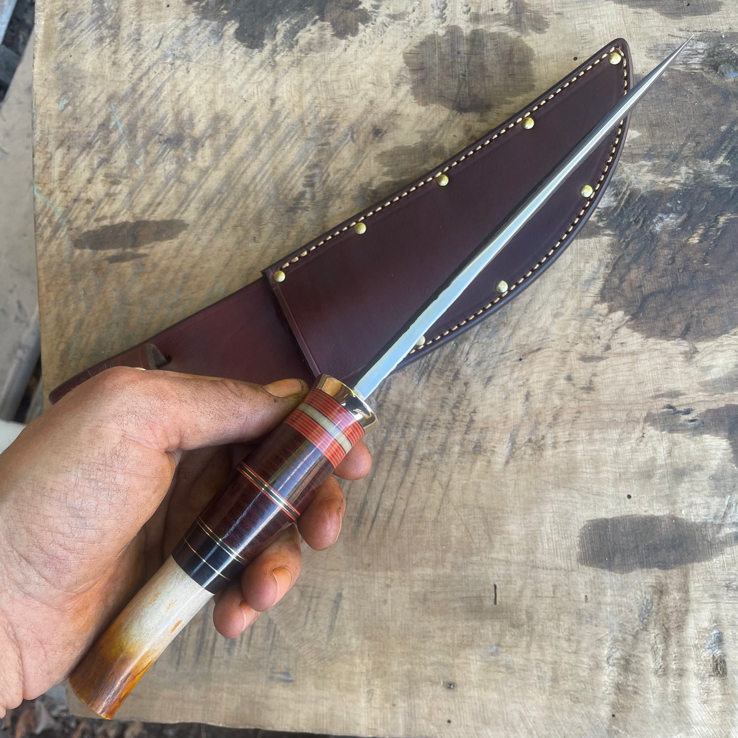 7" Scagel Style Hammer Mark Camp Knife